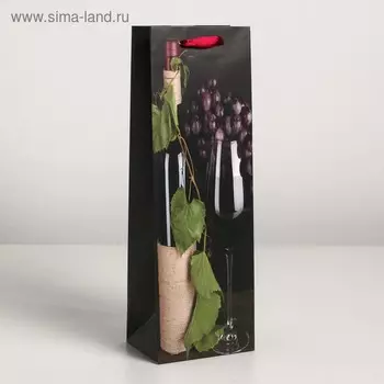 Пакет ламинированный под бутылку, 12 х 9 х 36 см