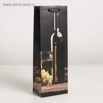 Пакет ламинированный под бутылку, 12 х 9 х 36 см