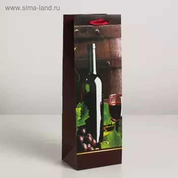 Пакет ламинированный под бутылку, 12 х 9 х 36 см