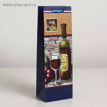 Пакет ламинированный под бутылку, 12 х 9 х 36 см