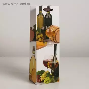 Пакет ламинированный под бутылку, 12 х 9 х 36 см