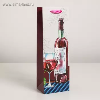 Пакет ламинированный под бутылку, 12 х 9 х 36 см