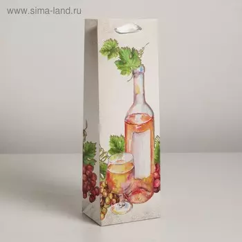 Пакет ламинированный под бутылку, 12 х 9 х 36 см