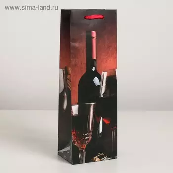 Пакет ламинированный под бутылку, 12 х 9 х 36 см