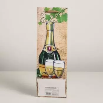 Пакет ламинированный под бутылку, 12 х 9 х 36 см
