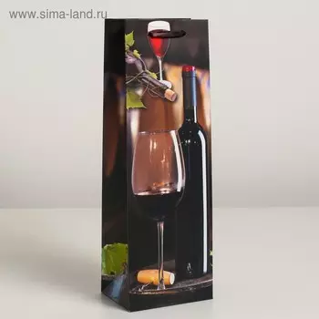 Пакет ламинированный под бутылку, 12 х 9 х 36 см