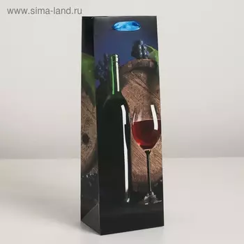 Пакет ламинированный под бутылку, 12 х 9 х 36 см