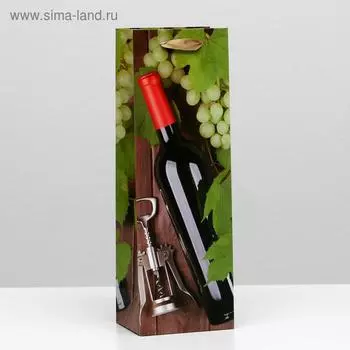 Пакет ламинированный под бутылку, 12 х 9 х 36 см