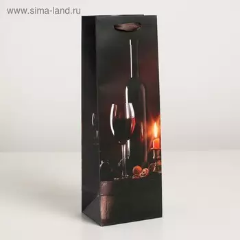 Пакет ламинированный под бутылку, 12 х 9 х 36 см