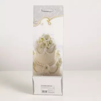 Пакет ламинированный под бутылку, 12 х 9 х 36 см