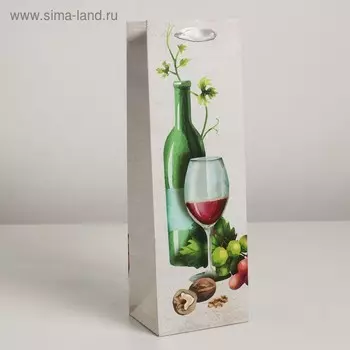 Пакет ламинированный под бутылку, 12 х 9 х 36 см