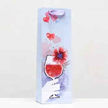 Пакет ламинированный под бутылку «Бокал» 12369