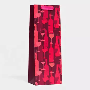 Пакет ламинированный под бутылку «Бокал»,133610 см