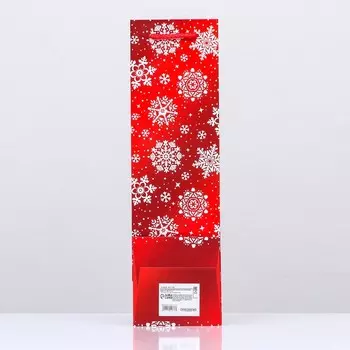Пакет подарочный новогодний ламинированный под бутылку Люкс МИКС 113811 см