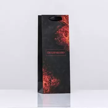 Пакет ламинированный под бутылку «Поздравляю»,133610 см