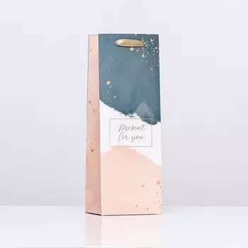 Пакет ламинированный под бутылку "Present",13 х 36 х 10 см