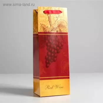 Пакет ламинированный под бутылку «Red Wine», 13 x 36 x 10 см