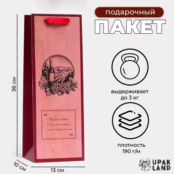 Пакет ламинированный под бутылку «Ретро»,133610 см