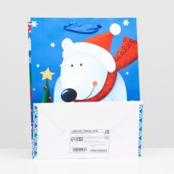 Пакет ламинированный "Полярный мишка", 18 x 23 x 10 см
