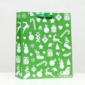 Пакет ламинированный «Праздничные фигуры» 26 x 12 x 32 см