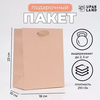 Пакет подарочный ламинированный «Пыльная роза», MS 182310 см