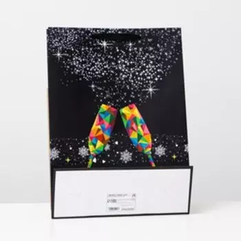 Пакет ламинированный "Разноцветные бокалы" 31 х 42 х 12 см