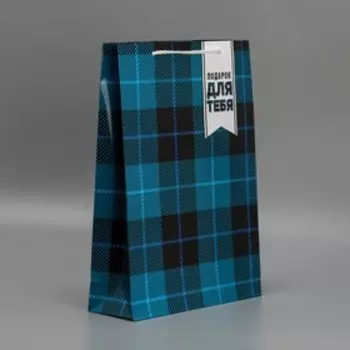 Пакет подарочный ламинированный, упаковка, Real man, L 28 х 38 х 9 см