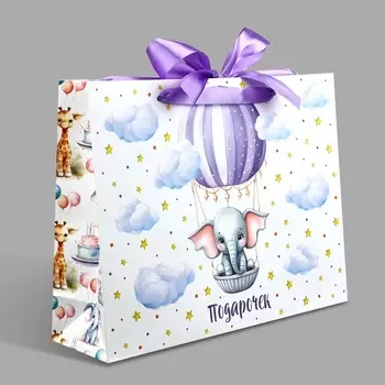 Пакет ламинированный с лентой «Подарочек», L 40 11,5 31 см