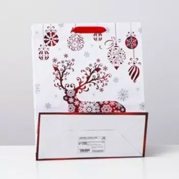 Пакет ламинированный, "Северный олень" 26 x 32 x 12