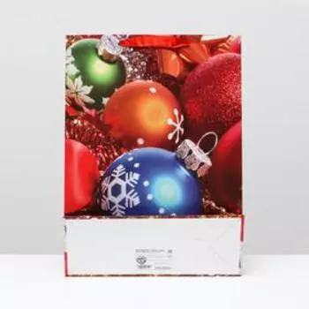 Пакет ламинированный, "Шар со снежинкой" 31 x 42 x 12 см