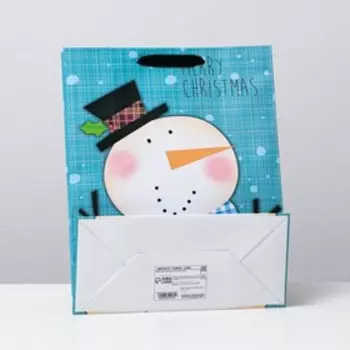 Пакет ламинированный "Снеговичок", 26 x 32 x 12 см