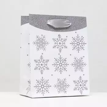 Пакет ламинированный "Снежинки" 11,5 х 14,5 х 6 см