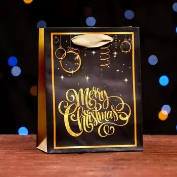 Пакет подарочный новогодний ламинированный «Волшебный Merry Christmas» 11.514.56 см