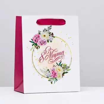 Пакет ламинированный вертикальный «8 марта», 182310 см