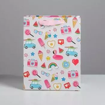 Пакет подарочный ламинированный вертикальный, упаковка, «Хорошего настроения!», MS 18 х 23 х 10 см