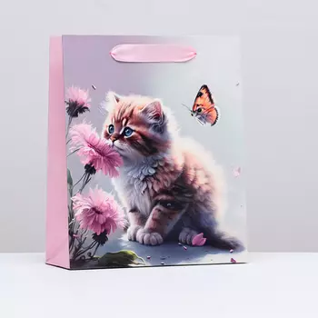 Пакет ламинированный вертикальный «Котёнок», 21258 см