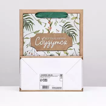 Пакет ламинированный вертикальный "Мечты сбудутся!", 18 х 23 х 10 см