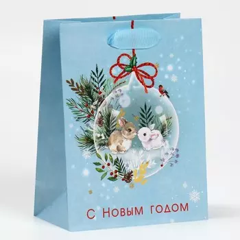 Пакет подарочный новогодний ламинированный «Нежность», 12 х 15 х 5,5 см