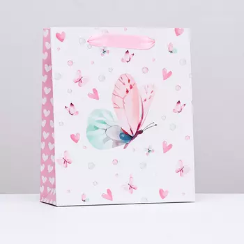 Пакет ламинированный вертикальный «Пастельные бабочки», 21258 см