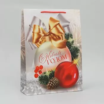 Пакет подарочный новогодний ламинированный «Праздник для тебя», L 28 х 38 х 9 см