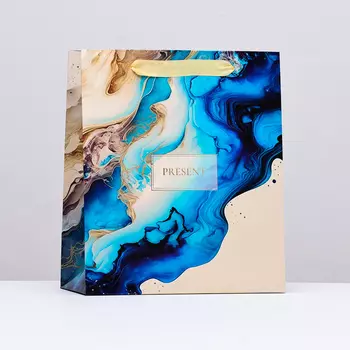 Пакет ламинированный вертикальный PRESENT, голубой - бежевый, 232711.5 см