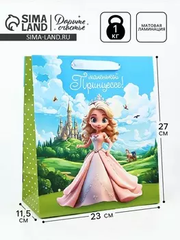 Пакет ламинированный «Принцесса», ML 23 х 11.5 х 27 см