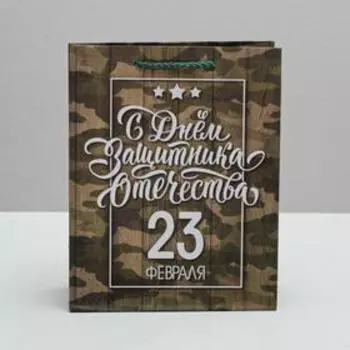 Пакет ламинированный вертикальный «С днём Защитника Отечества, 23 февраля», MS 18 × 23 × 10 см