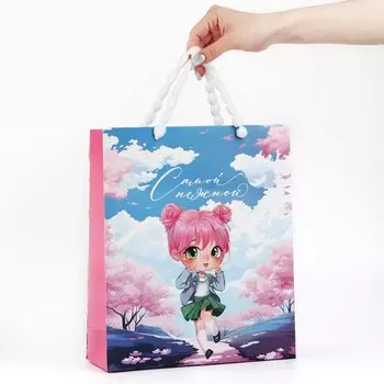 Пакет ламинированный «Самой нежной», M 26 х 30 х 9 см