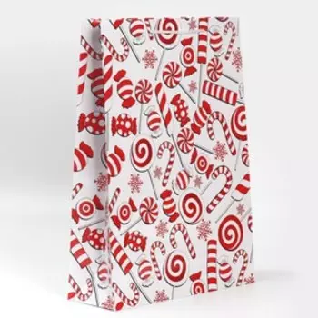 Пакет подарочный новогодний ламинированный «Сладости», L 28 х 38 х 9 см