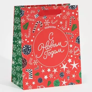 Пакет ламинированный вертикальный «Снежинки», MS 18 23 10 см