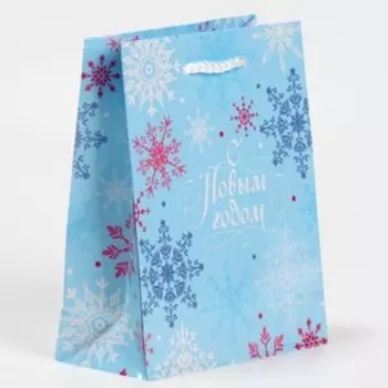Пакет ламинированный вертикальный «Снежинки», S 12 × 15 × 5,5 см