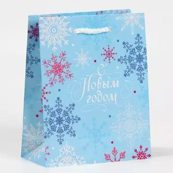 Пакет ламинированный вертикальный «Снежинки», S 12 × 15 × 5,5 см