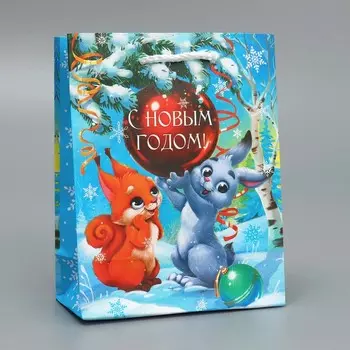 Пакет подарочный новогодний ламинированный «Тебе в Новый год», S 12 х 15 х 5.5 см