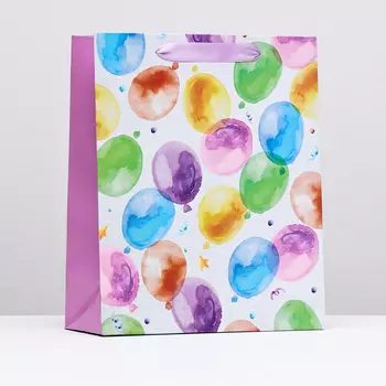 Пакет подарочный ламинированный «Яркие шарики», 263212 см